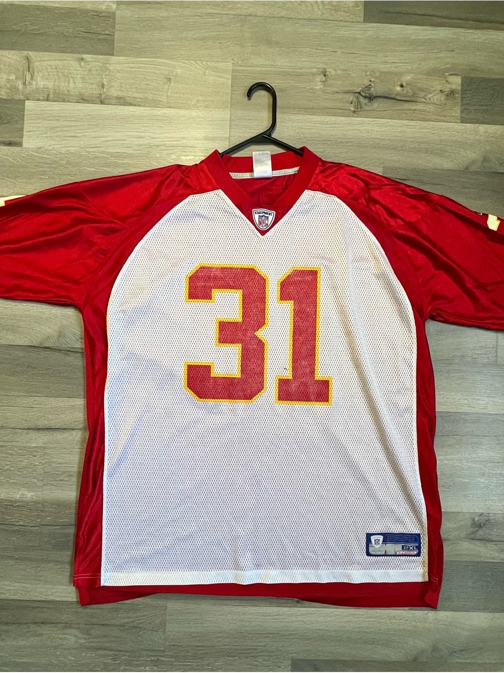 Vintage Reebok NFL Kansas City Chiefs Priest Holmes 31 Jersey Red Mesh 2XL